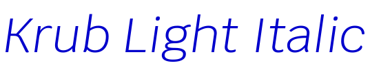 Krub Light Italic шрифт